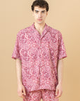 Camicia bowling Stampa Paisley Bordeaux