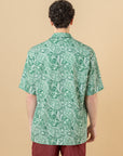Camicia bowling Stampa Paisley Verde