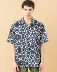 Camicia bowling Stampa Giraffa Nera
