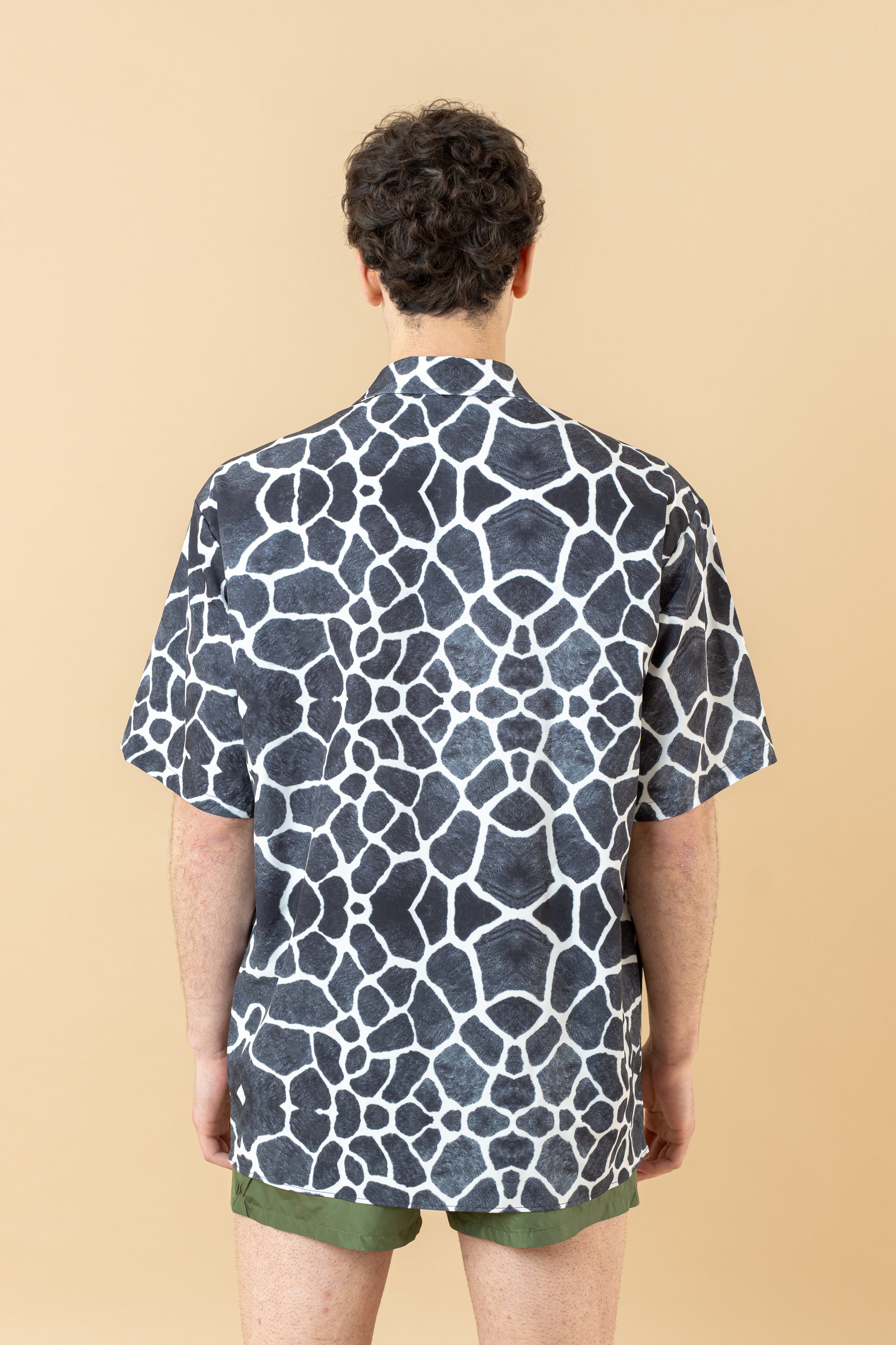Camicia bowling Stampa Giraffa Nera