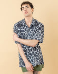 Camicia bowling Stampa Giraffa Nera