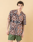 Camicia bowling Stampa Giraffa Moro