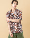 Camicia bowling Stampa Giraffa Moro