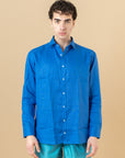 Camicia Classic in 100% lino Blu