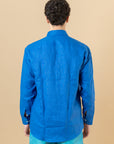 Camicia Classic in 100% lino Blu