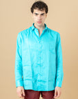 Camicia Classic in 100% lino Tiffany