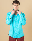 Camicia Classic in 100% lino Tiffany