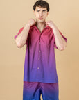 Camicia bowling Rosso Blu