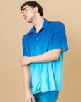 Camicia bowling Blu sfumato