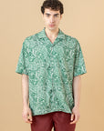 Camicia bowling Stampa Paisley Verde