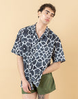 Camicia bowling Stampa Giraffa Nera