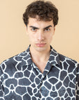 Camicia bowling Stampa Giraffa Nera